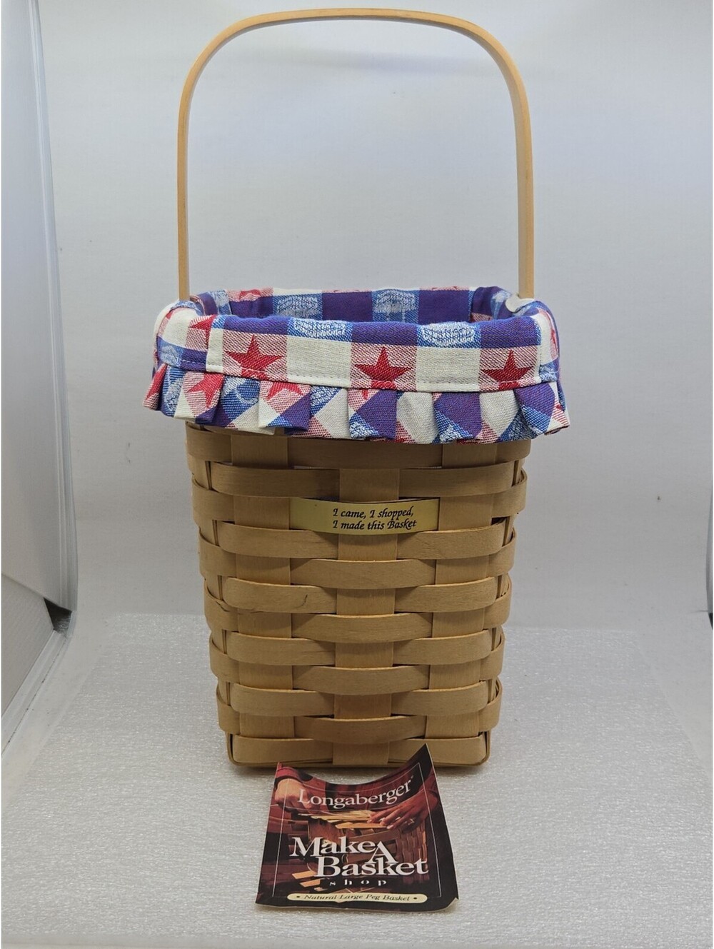 Longaberger 2001 Homestead Make-A-Basket Souvenior 8.25"×6.5" Red, White & Blue